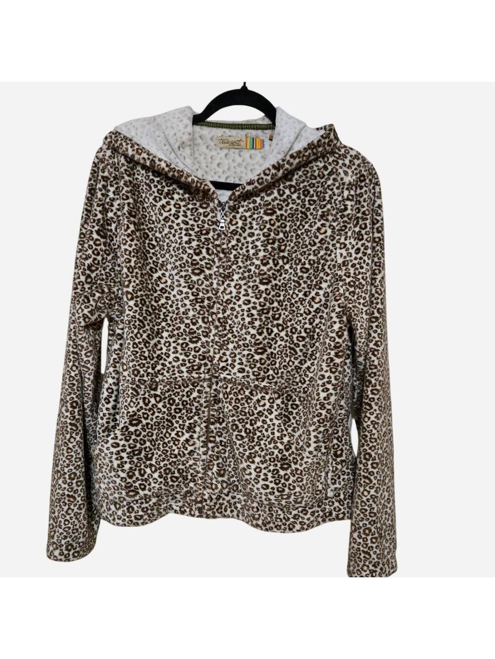 Soft & Cozy True Grit Dry Goods Plush Leopard Print Zip-Up Hoodie
